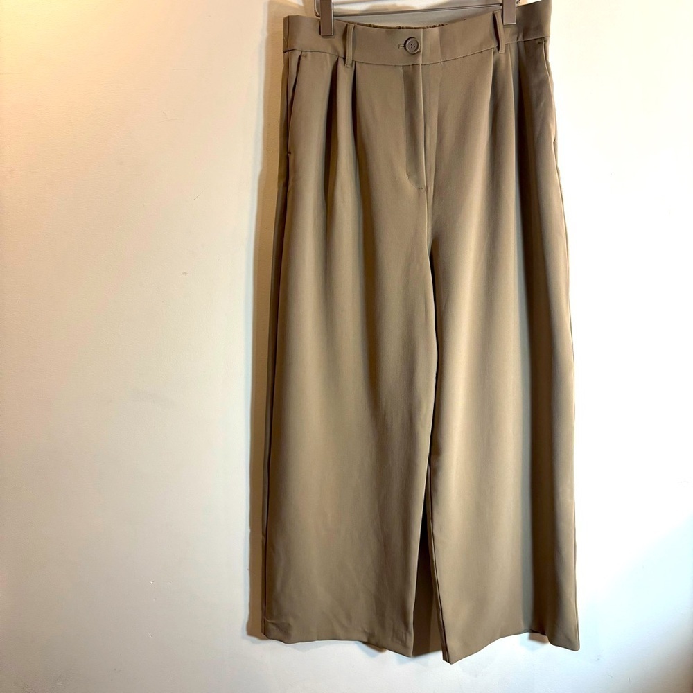Smash + Tess Sz XL Harper Beige Wide-Leg High Rise Pleated Front Pants NEW